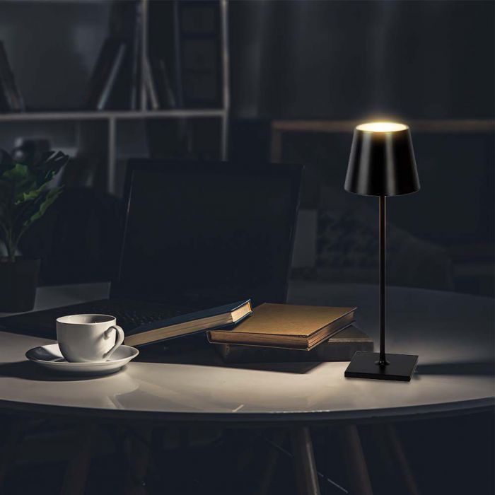 LED RECHARGEABLE DESK LAMP TOUCH DIMMABLE WW 3W 50lm BLACK BODY