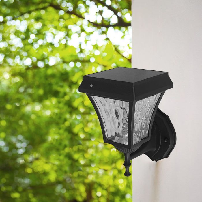 LED SOLAR WALL LAMP MATT BLACK  CCT 3IN1 110Lm 170° 19x15x24 IP65