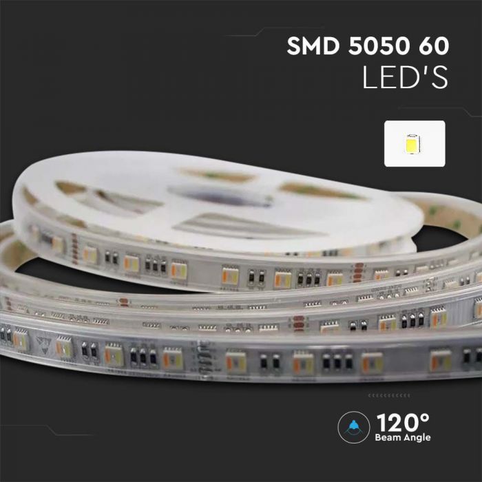 LED STRIP LIGHT 5050 SMD 60LEDs CCT 3IN1+RGB 1630Lm 24W/M 24V IP65