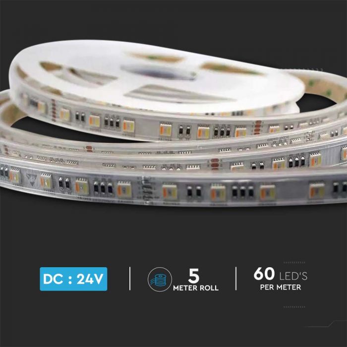 LED STRIP LIGHT 5050 SMD 60LEDs CCT 3IN1+RGB 1630Lm 24W/M 24V IP65