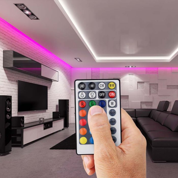 LED WIFI CONTROLLER WITH REMOTE CONTROL 3IN1 RGB 28 Buttons 120/240W 10A 12/24V