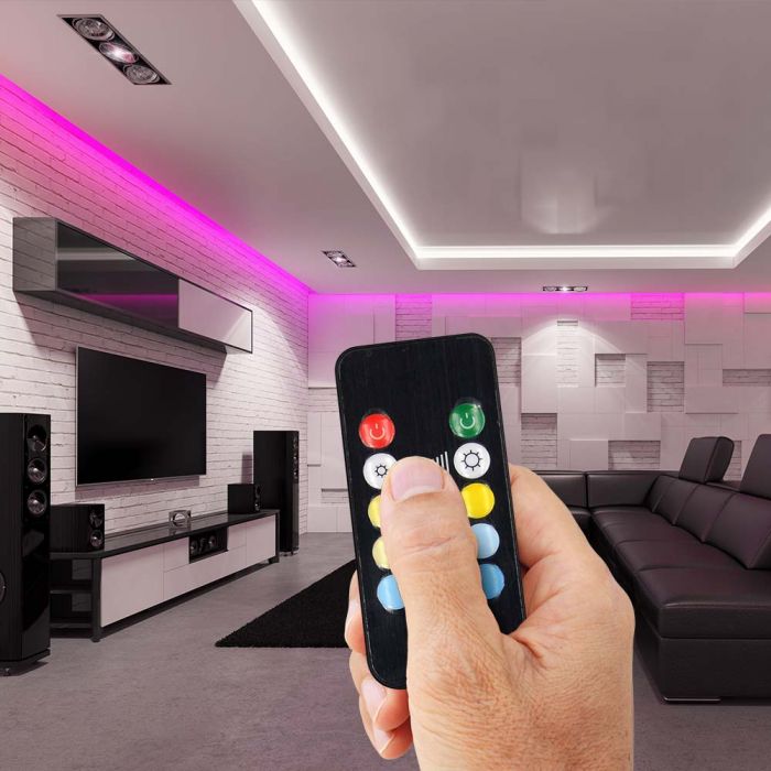 LED WIFI CONTROLLER WITH REMOTE CONTROL CCT 3IN1 24 BUTTONS 72/144W 6A 12/24V