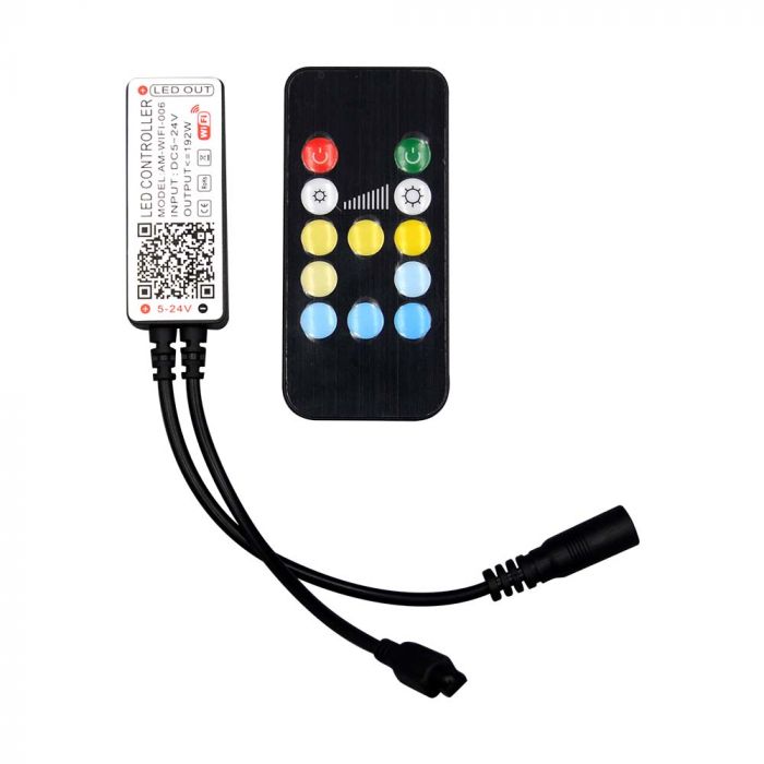 LED WIFI CONTROLLER WITH REMOTE CONTROL CCT 3IN1 24 BUTTONS 72/144W 6A 12/24V