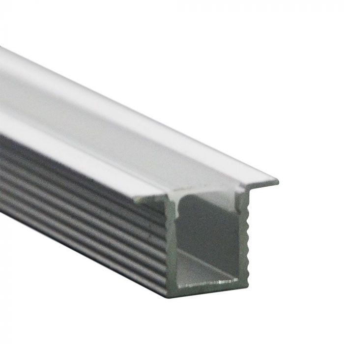 ALUMINIUM PROFILE MILKY COVER-RECESSED- 2000x12.4x7.8x9mm