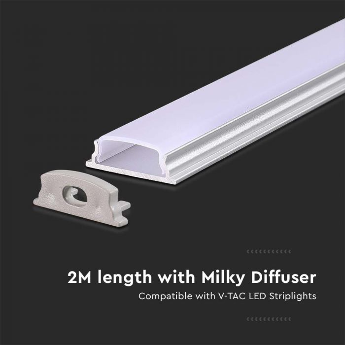 ALUMINIUM PROFILE WITH DIFFUSER BENDABLE FOR LED STRIP 2000x18x6 SILVER