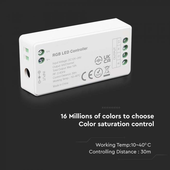 LED RGB+W CONTROLLER Max 12A 12/24V