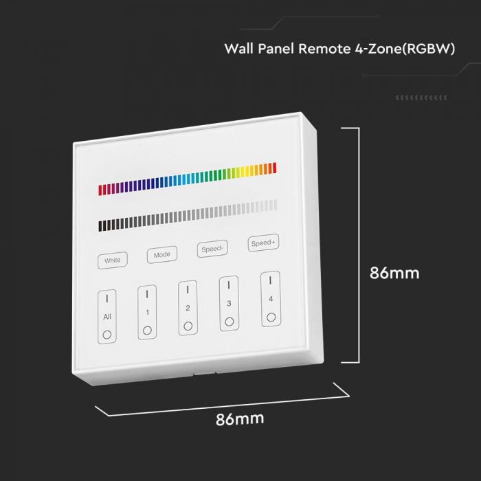 LED4 ZONE RGB+W WIFI CONTROLLER 3V(2xAAA Battery) 86x86mm