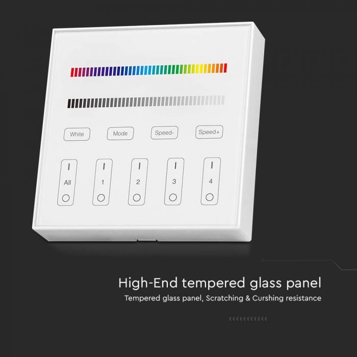 LED4 ZONE RGB+W WIFI CONTROLLER 3V(2xAAA Battery) 86x86mm