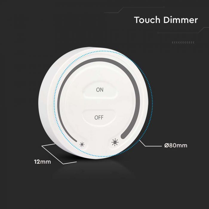 LED TOUCH DIMMER WHITE 3V(2xAAA Battery)