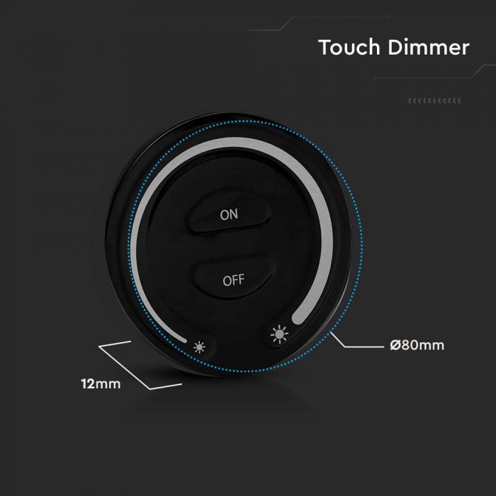 LED TOUCH DIMMER BLACK 3V(2xAAA Battery)