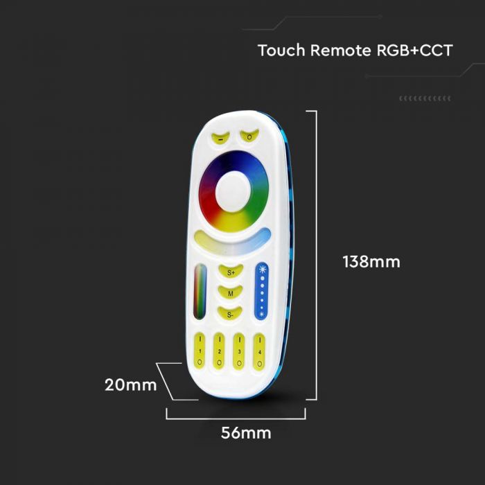 LED TOUCH REMOTE CONTROL RGB+CCT 3V(2xAAA Battery)