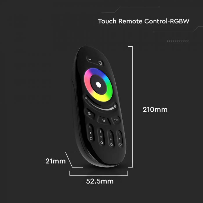 LED TOUCH REMOTE CONTROL RGB+W- BLACK 3V(2xAAA Battery)