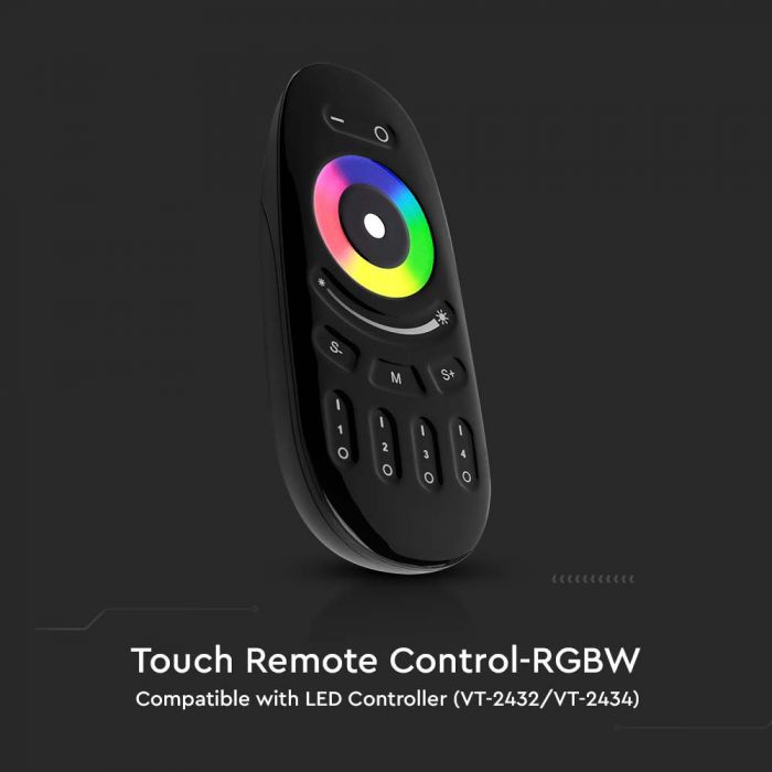 LED TOUCH REMOTE CONTROL RGB+W- BLACK 3V(2xAAA Battery)