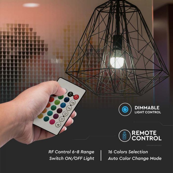 LED E27 LAMP SMART RF CONTROL 8.5W RGB+DL 806lm 200° 60X120 DIMMABLE