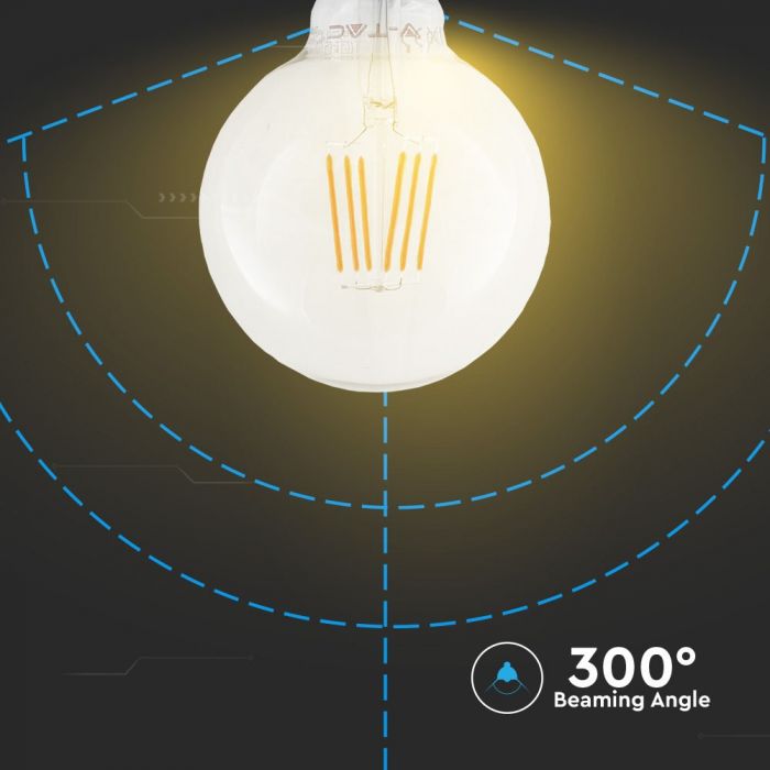 LED E27 FILAMENT LAMP G125 6W WW 806lm 300° 125X177 SAMSUNG CHIP