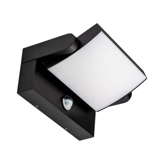 LED WALL LIGHT SENSOR 17W DL 2580lm 350° 212x165x100 BLACK IP65