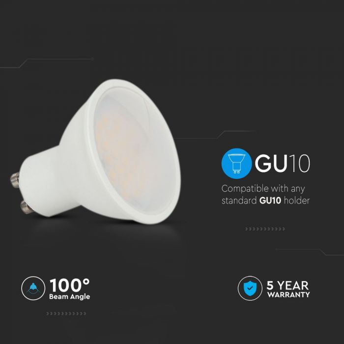 LED GU10 LAMP 2.9W DL 250lm 100° 50X57 MILKY COVER