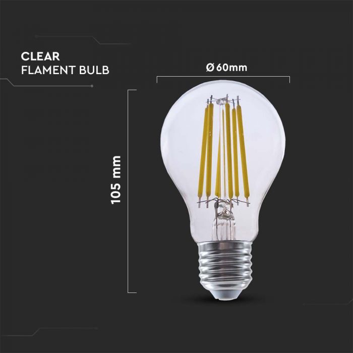 LED E27 FILAMENT A60 LAMP 4W DL 840lm 300° 60X105 210Lm/W GLASS