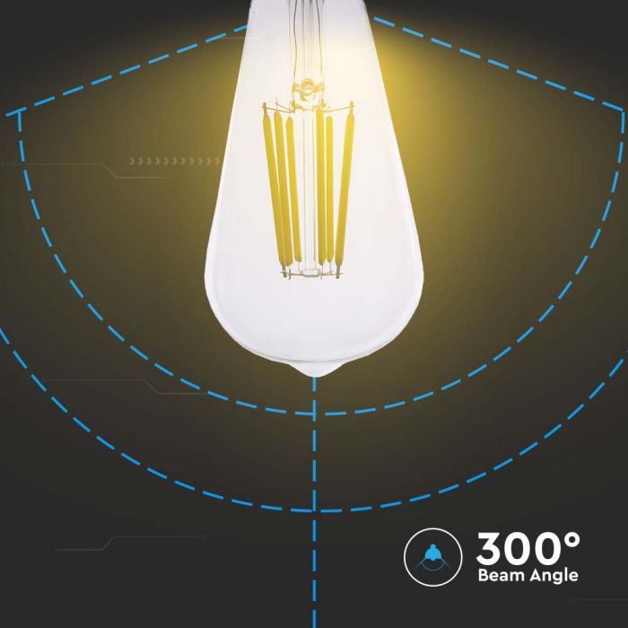 LED E27 FILAMENT LAMP ST64 4W WW 840lm 300° 64x143mm