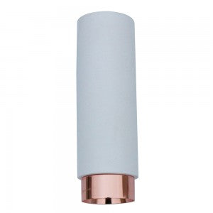 LED SUSPENDED GYPSUM ROUND WITH METAL MATT ROSE GOLD BOTTOM GU10 250X80