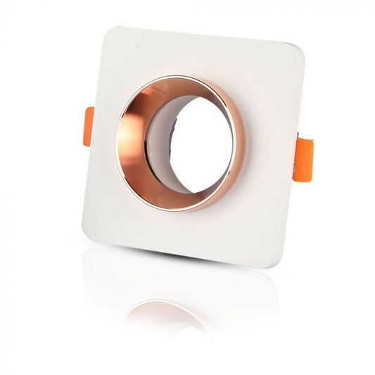 LED BRACKET GU10 SQUARE GYPSUM WITH MATT ROSE GOLD BOTTOM 100X100X40 (80)