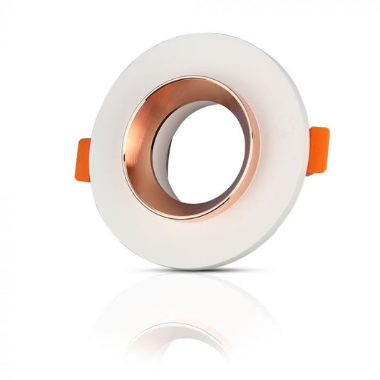 LED BRACKET GU10 ROUND GYPSUM WHITE WITH MAT ROSE GOLD BOTTOM 100X40 (80)