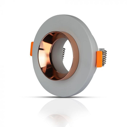 LED BRACKET GU10 ROUND GYPSUM GREY WITH MAT ROSE GOLD BOTTOM 100X40 (80)