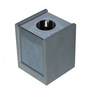 LED SURFACE GREY GYPSUM SQUARE WITH METAL CHROME BOTTOM GU10 10X10X13