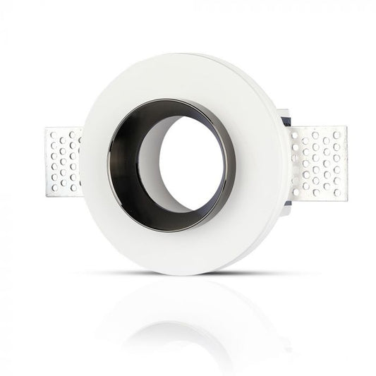 LED BRACKET GU10 ROUND GYPSUM WHITE WITH BLACK METAL 100 (103)