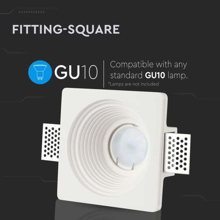 LED BRACKET GU10 ROUND WHITE 120 (127) GYPSUM