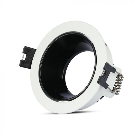 LED BRACKET GU10 ROUND WHITE + BLACK ALUMINIUM + PC 79X32 (72)