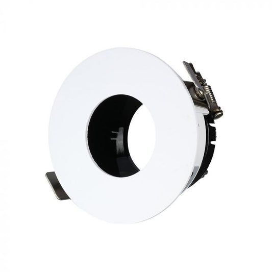 LED BRACKET GU10 ROUND WHITE + BLACK ALUMINIUM + PC 80X42 (75)