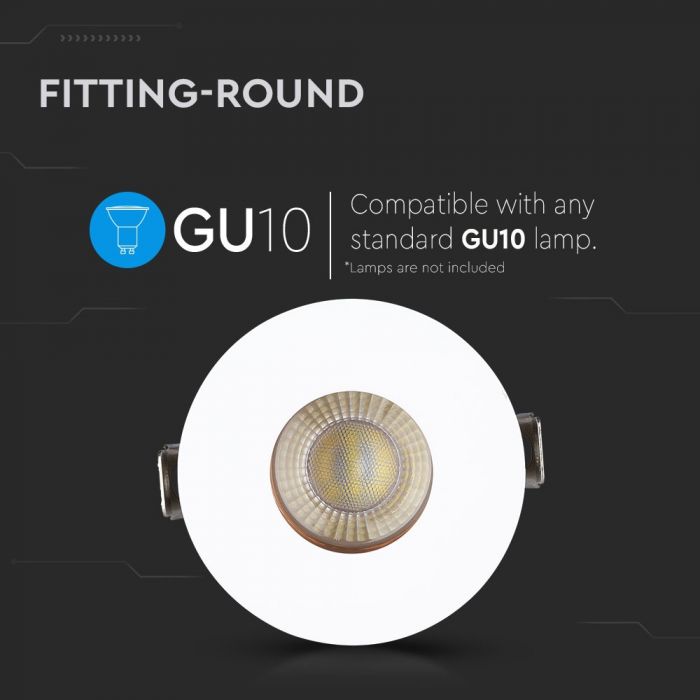 LED BRACKET GU10 ROUND WHITE + ROSE GOLD ALUMINIUM + PC 80X42 (75)