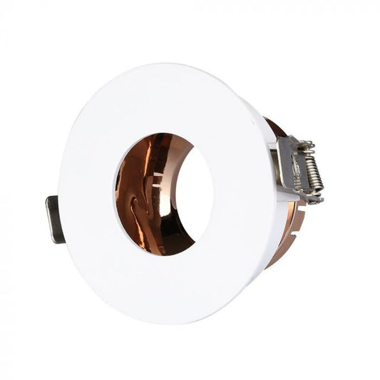 LED BRACKET GU10 ROUND WHITE + ROSE GOLD ALUMINIUM + PC 80X42 (75)