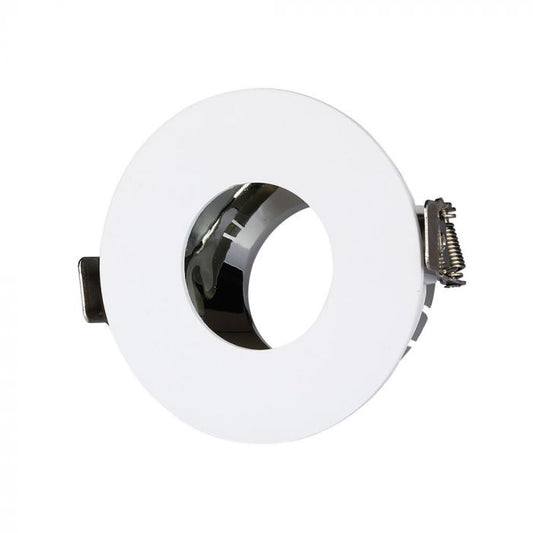 LED BRACKET GU10 ROUND WHITE + CHROME ALUMINIUM + PC 80X42 (75)