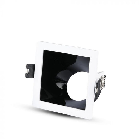 LED BRACKET GU10 SQUARE WHITE + BLACK ALUMINIUM + PC 85X85X62 (80X80)