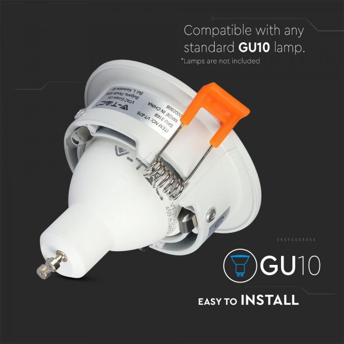 LED BRACKET GU10 ROUND WHITE ALUMINIUM 85X32 (75)