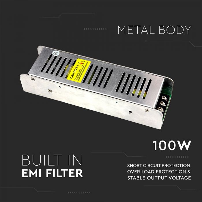 LED POWER SUPPLY 100W 12V 8.5A SLIM TRIAC DIMMABLE