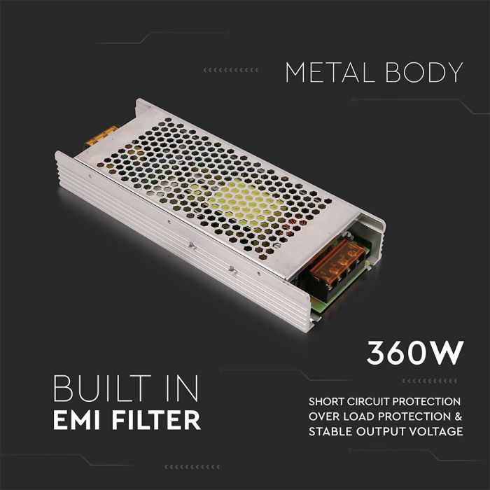 LED POWER SUPPLY 350W 12V 30A SLIM NO FAN