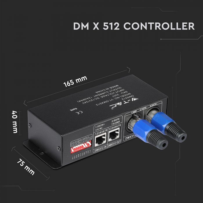 LED DMX 512 CONTROLLER 4AX3, 144W 12V