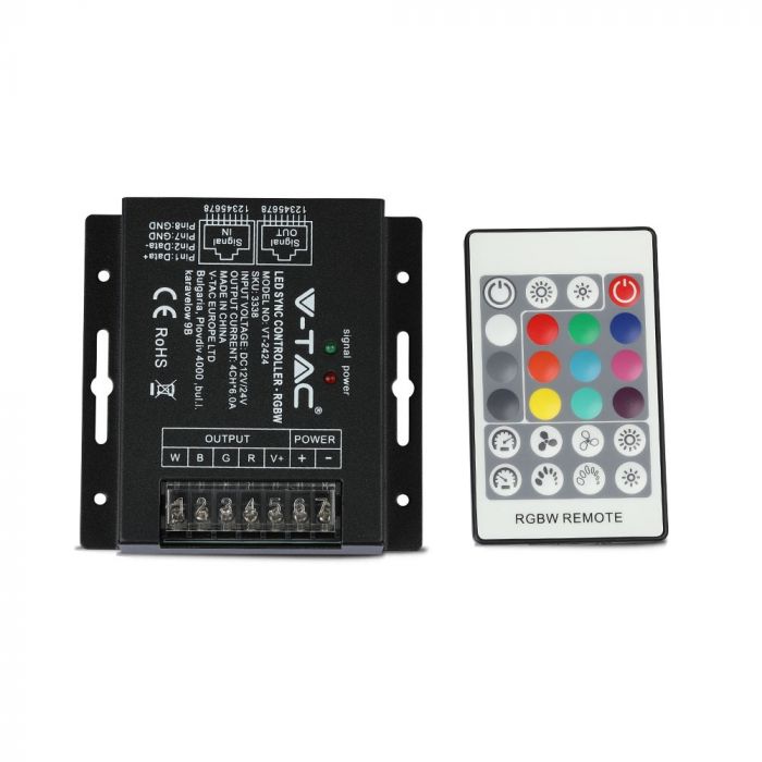 LED RGB+W SYNC CONTROLLER FOR STRIP 144W 24A RF 24BUTTON DIMMER