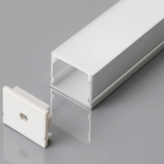 ALUMINIUM PROFILE MILKY COVER 2000X30X20 WHITE