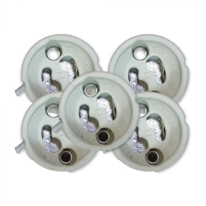 LAMP HOLDER FOR GU10 CERAMIC WITHOUT CONNECTION BOX 5PCS