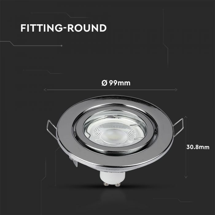 LED BRACKET GU10 ROUND Aluminium Movable CHROME 82 (74)