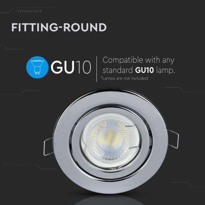 LED BRACKET GU10 ROUND Aluminium Movable CHROME 82 (74)