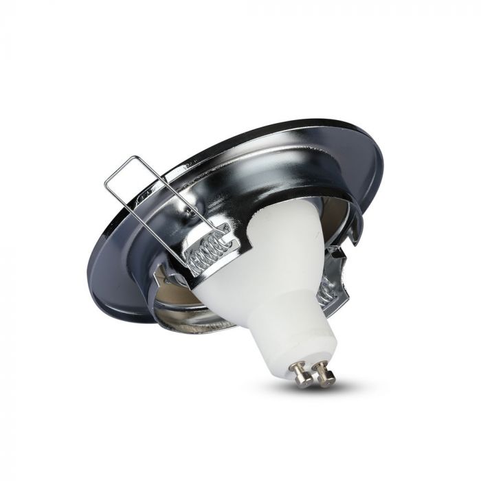 LED BRACKET GU10 ROUND Aluminium Movable CHROME 82 (74)