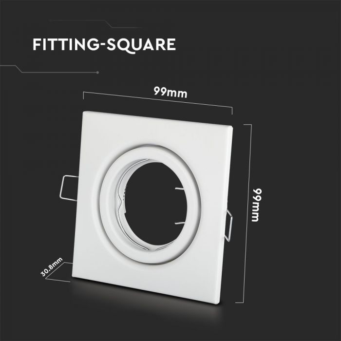 LED BRACKET GU10 SQUARE Aluminium Movable WHITE 84 (75)