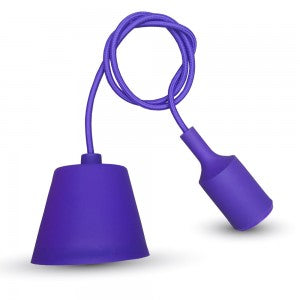 LED E27 PENDANT LAMP HOLDER 1M PURPLE