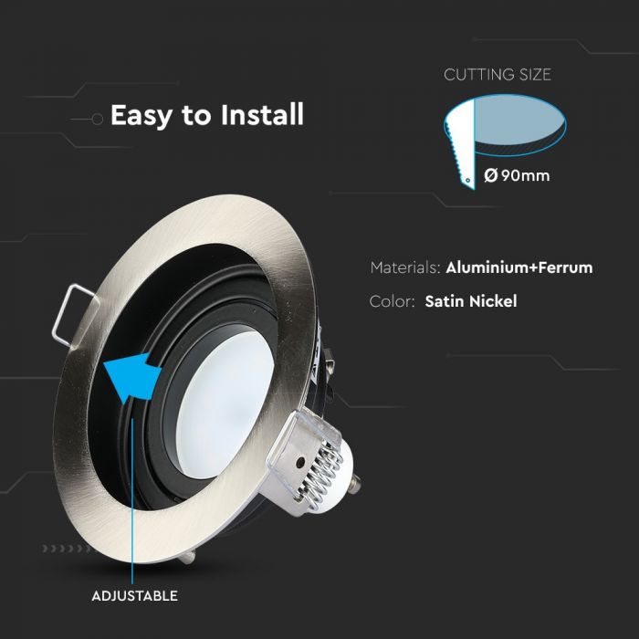 LED BRACKET 1XGU10 ROUND FIXED SN 100X38 (90)