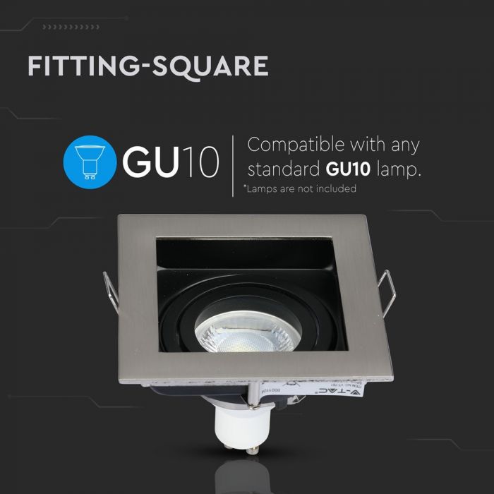 LED BRACKET 1XGU10 SQUARE FIXED SN 100X38 (90)